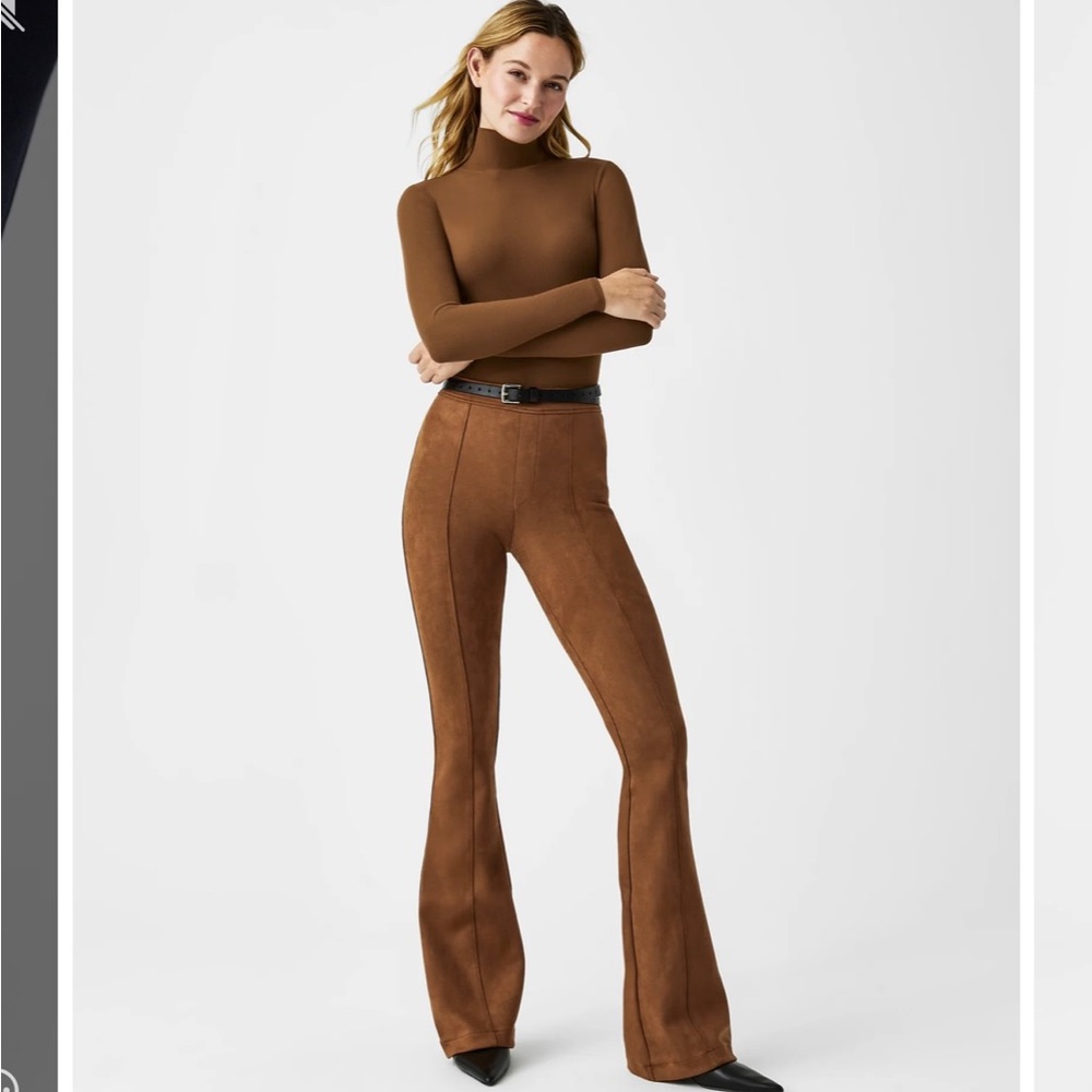 SPANX Faux Suede Flare Pants NWT!